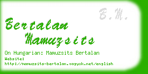 bertalan mamuzsits business card